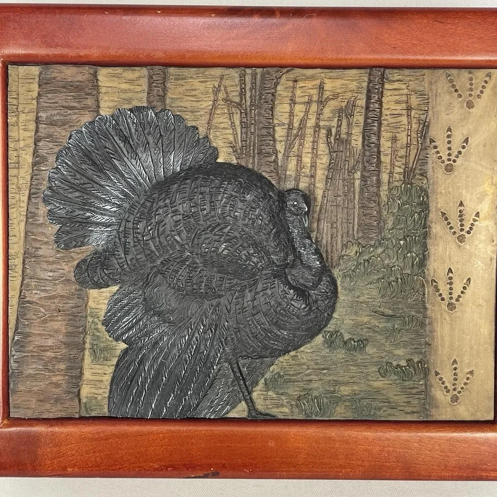 Vintage‎ Wild Turkey Call Jewelry Trinket Box Cherry Wood 3D Hunting Decor